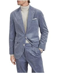 Brunello Cucinelli - Cotton Wool Blend Blazer "Denim" Brun2960" - Lyst