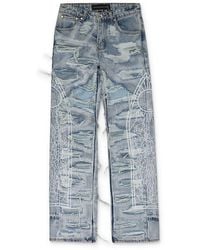 Who Decides War - Distress Overlay Straight-Fit Jeans 1120650008Ss24" - Lyst