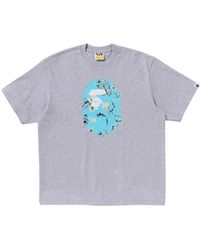 A Bathing Ape - Vacation Pattern Ape Head Relaxed Fit T-Shirt 1L30 110 335" - Lyst