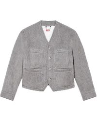 KENZO - Hairy Collarless Jacket "Pale" Ff65Ve1169Pe93" - Lyst