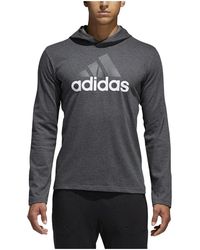 adidas - Badge Of Sport Long Sleeve Hoodie "Dark Heather" Br1455" - Lyst