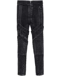 Balmain - Acid Wash Denim Pants With Straps Yh0Mi030Dc590Pc" - Lyst