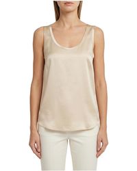 Brunello Cucinelli - Silk Tank Top "Light" Brun1581" - Lyst