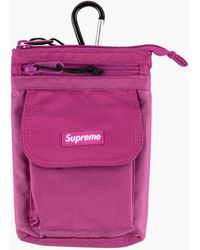 Supreme Logo Print Shoulder Bag in Pink | Lyst