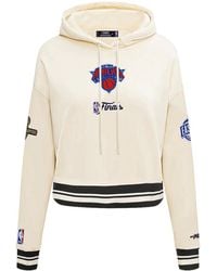 Pro Standard - Ny Knicks '26 Nba Championship Cropped Hoodie "Eggshell" Bnkc517768 Ebk" - Lyst
