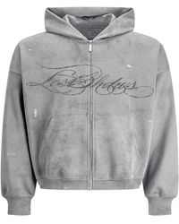 LOSTSHDWS - Distressed Script Hoodie Lst 21 22712" - Lyst