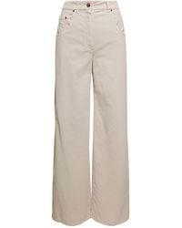 Brunello Cucinelli - Wide Leg Cotton Wool Blend Pants "Warm" Brun2653" - Lyst