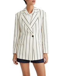 Brunello Cucinelli - Striped Linen Blazer "Panama Brun1472" - Lyst
