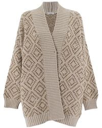 Brunello Cucinelli - Wool Silk Knit Sweater "Feather" Brun2094" - Lyst