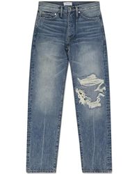 Rhude - Denim Straight Fit Jeans Rhdmjns0043 Indg" - Lyst