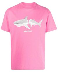 Palm Angels - Shark Classic T-Shirt "Fuchsia Pmaa001C99Jer0123201" - Lyst