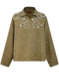BIRTH OF ROYAL CHILD - Diamond Embellished Floral Knit Shirt Borcdefksg" - Lyst