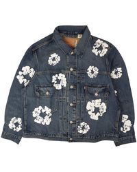 DENIM TEARS - All Over Wreath Jacket "Dark Wash" - Lyst