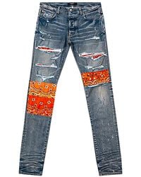 Amiri - Vintage Bandana Art Patch Jeans "Clay" Ps22Mds140 408" - Lyst