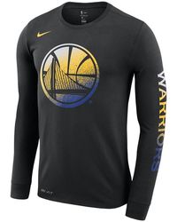 Nike - Nba Gs Warriors Mezzo Print Long Sleeve T-Shirt Aq6798 010" - Lyst