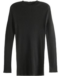 Rick Owens - Ribbed Round Neck Top Ru01F2637 Ribm 09" - Lyst