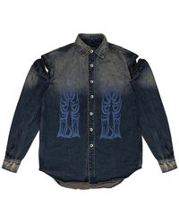 Who Decides War - Gradient Winged Logo Button-Down Shirt 1110240010Ss24" - Lyst