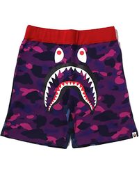 A Bathing Ape - Crazy Camo Shark Sweat Shorts 1I20 153 003" - Lyst