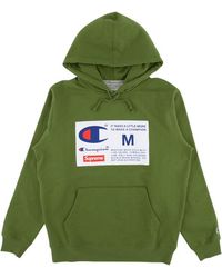 Supreme - Champion Label Hooded Sweatshirt "Fw18" Su6400" - Lyst