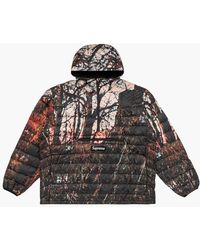supreme hooded logo half zip pullover