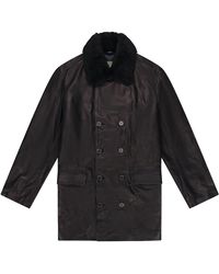 DENIM TEARS - Oakland Wreath Winter Leather Coat Dt1014" - Lyst