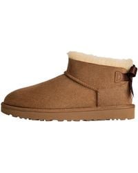 UGG - Ultra Mini Bailey Bow Boots "Chestnut" 1185491 Che" - Lyst