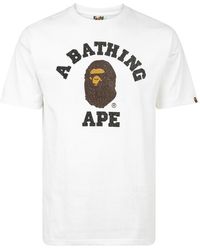 A Bathing Ape - Glass Beads College T-Shirt 0Zxtem110059Dwhx" - Lyst