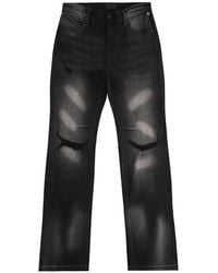 RTA - Denis Flared Distressed Denim Mf24D837 B1104Fdbkd" - Lyst