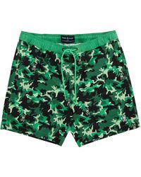 Psycho Bunny - Rye All Over Print Swim Trunks Camo B6W913Y1Po Blk" - Lyst