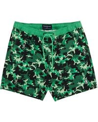 Psycho Bunny - Rye All Over Print Swim Trunks Camo B6W913Y1Po Blk" - Lyst