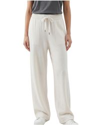 Brunello Cucinelli - Wool Silk Wide Trousers "Off" Brun1614" - Lyst