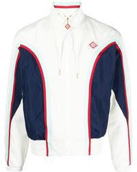 CASABLANCA - Side Panelled Track Windbreaker Jacket Mf23 Jk 241 01 Whit" - Lyst