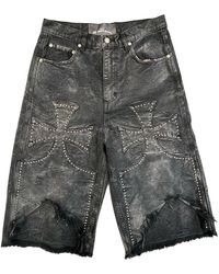 SEKRIT - Studded Chopper Denim Short "Arctic" Skrt019" - Lyst