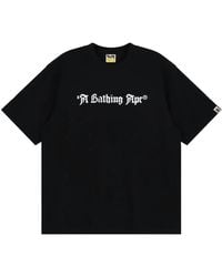 A Bathing Ape - A Bathing Ape Logo Relaxed Fit T-Shirt 001Tel801325Mblk" - Lyst
