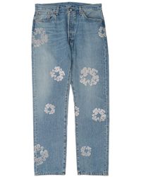 DENIM TEARS - Bust Down Swarovski Tears 501 Jeans "Light Wash" Dt522" - Lyst