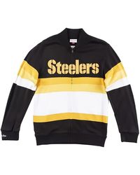 Mitchell & Ness - Nfl Front Stripe Full Zip Sweater "Pittsburgh Steelers - Lyst