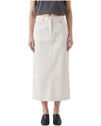 Brunello Cucinelli - Straight Cotton Skirt "Soia" Brun2187" - Lyst