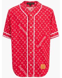Supreme - Denim Baseball Shirt "louis Vuitton/ss17" - Lyst