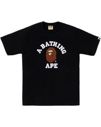 A Bathing Ape - Boa College Ss T-Shirt 001Tem201006M-Blk" - Lyst