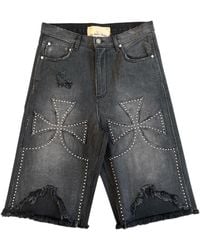 SEKRIT - Studded Chopper Short "Washed" Skrt008" - Lyst