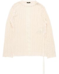Ann Demeulemeester - Halvar Crew Neck Irregular Rib Sweater "Natural" B0013185Kn068002" - Lyst