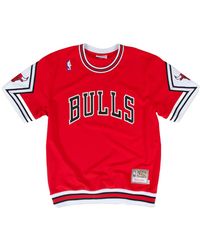 Mitchell & Ness - Nba Authentic Shooting Shirt Chicago Bulls 87-88 "Scarlet" Asshlg18046 Cbuscar87" - Lyst