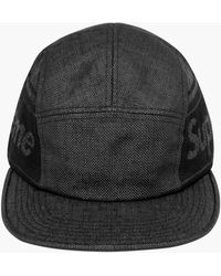 Supreme Reflective Jacquard Logo Black Camp Cap - Farfetch