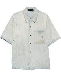 Amiri - Crystals Oversized Denim Shirt "Perfect Antique" Am426Sh043 001A" - Lyst
