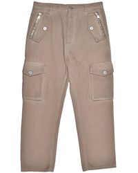 Balmain - Loose Fit Cropped Cargo Trousers "Light Taupe" Ah0Pq006Cd968Cb" - Lyst