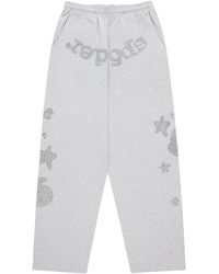 Sp5der - Rhinestone Beluga V2 Wide Leg Sweatpants "Heather" 310" - Lyst