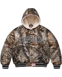 Supreme - Mitchell & Ness Lined Hooded Satin Varsity Jacket "Fw25 - Lyst
