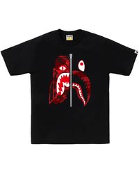 A Bathing Ape - Color Camo Tiger Shark T-Shirt 0Zxtem018101P" - Lyst