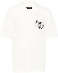 Amiri - Bowling Crochet Polo Shirt "Alabaster" Amknir1005 271" - Lyst