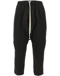 Rick Owens - Drawstring Cropped Pants Ru01F2381 P 09" - Lyst